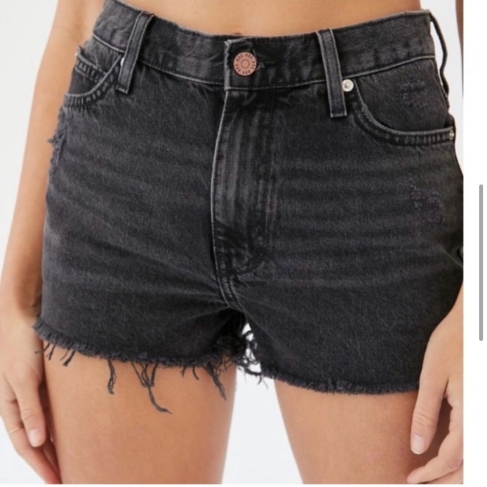 Urban Outfitters BDG High Rise Denim Shorts Girlfriend Washed Black Cut off  26